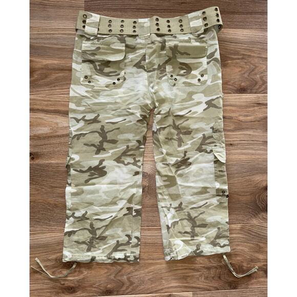 Juicy Couture - Camo Capri cargo pants - linen blend - size 6 - J - Picture 1 of 11